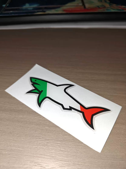 2026 NEW 3D Waterproof Shark Autocollant Cartoon Shark Stickers with Country Flag Marseille Gertrude Design