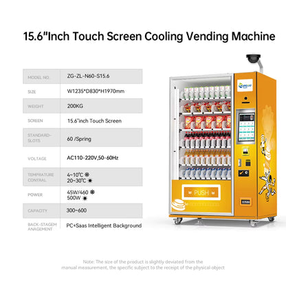 Zhi Gou Tech Best-Selling European Drinks & Snacks Vending Machine with SDK Touchscreen Cloud-Based Management Cash/Card Payment