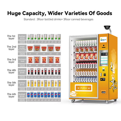 Zhi Gou Tech Best-Selling European Drinks & Snacks Vending Machine with SDK Touchscreen Cloud-Based Management Cash/Card Payment