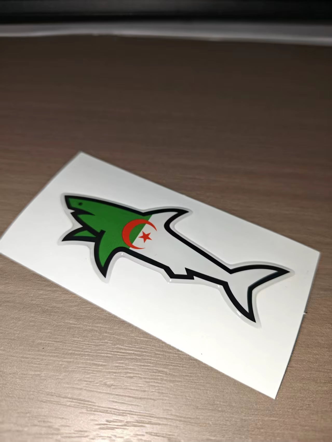 2026 NEW 3D Waterproof Shark Autocollant Cartoon Shark Stickers with Country Flag Marseille Gertrude Design