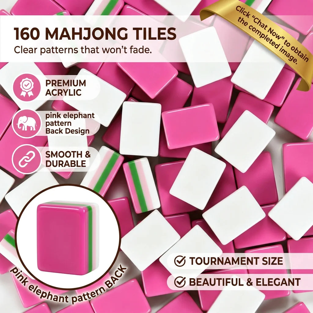 Custom Made 4 Layer American Mahjong Model 190 Elephant Acrylic Tiles 160 Cards Luxury Elegant Game for Adults