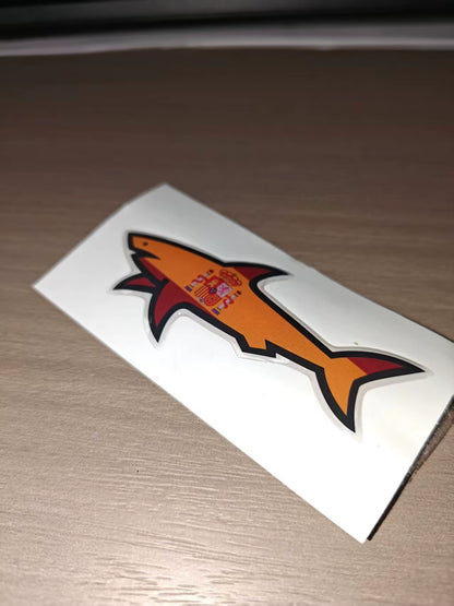 2026 NEW 3D Waterproof Shark Autocollant Cartoon Shark Stickers with Country Flag Marseille Gertrude Design